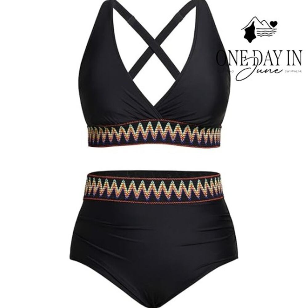 Blooming Jelly High Waist Rinned Bikini Swimsuit Size L